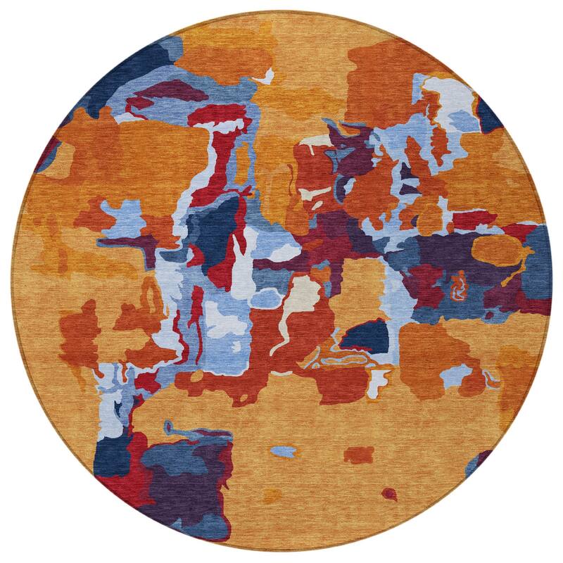HomeRoots Abstract Transitional Rectangle Outdoor Rug