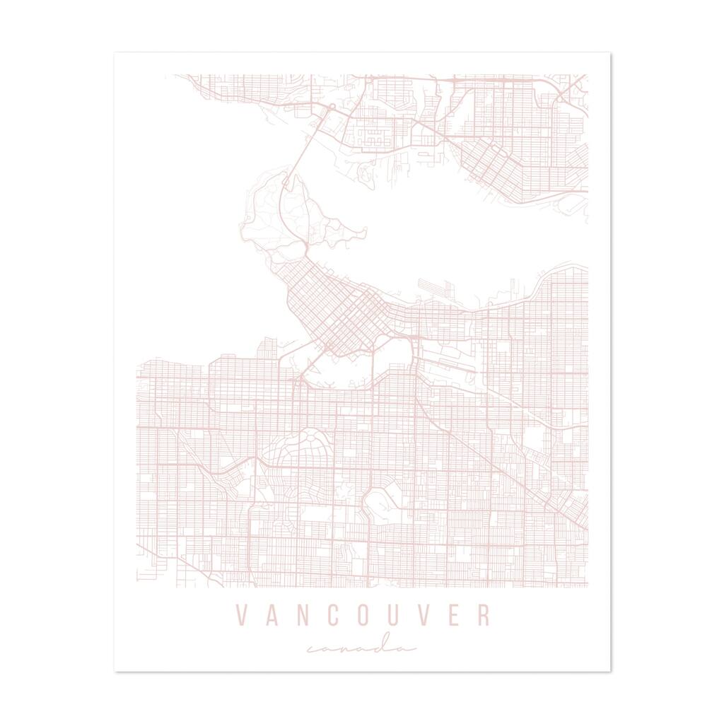 Vancouver British Columbia Maps Minimal Unframed Wall Art Print/Poster