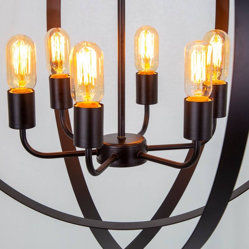 Tira 6-Light Orb Chandelier in Matte Black finish - 29.1 x 29.1 x 27.7