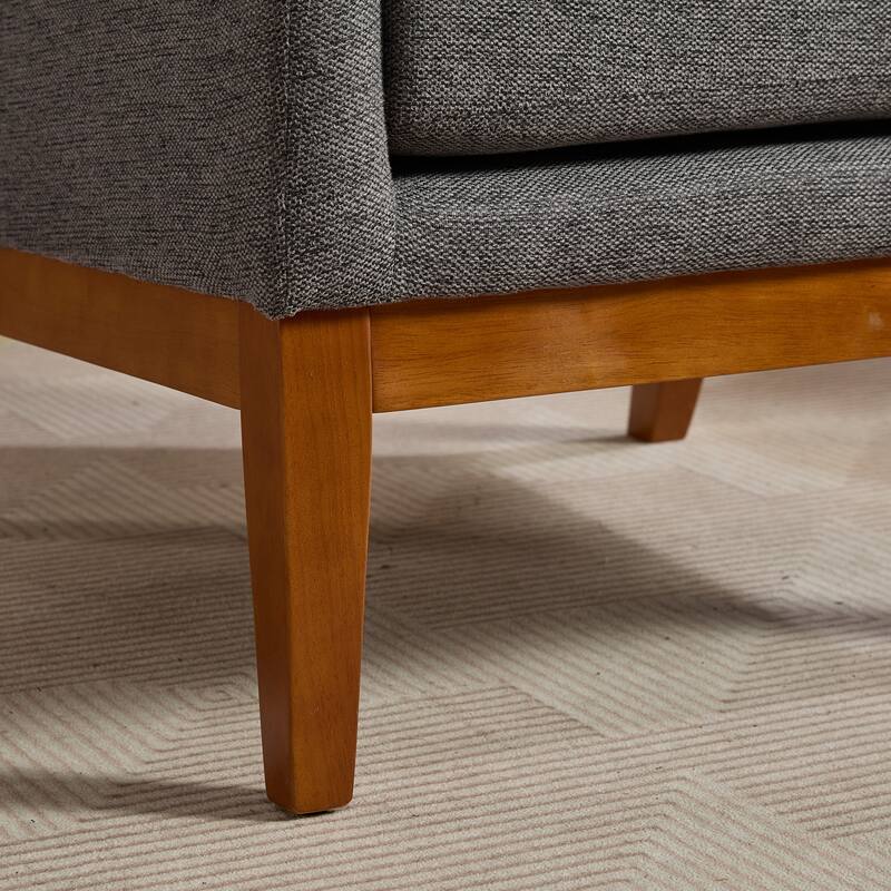 Modern 26.18" High Back Upholstered Arm Chair with Wood Legs for Living Room