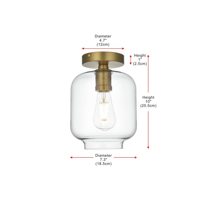 Elegant Lighting Collier Single Light 7" Wide Semi-Flush Ceiling
