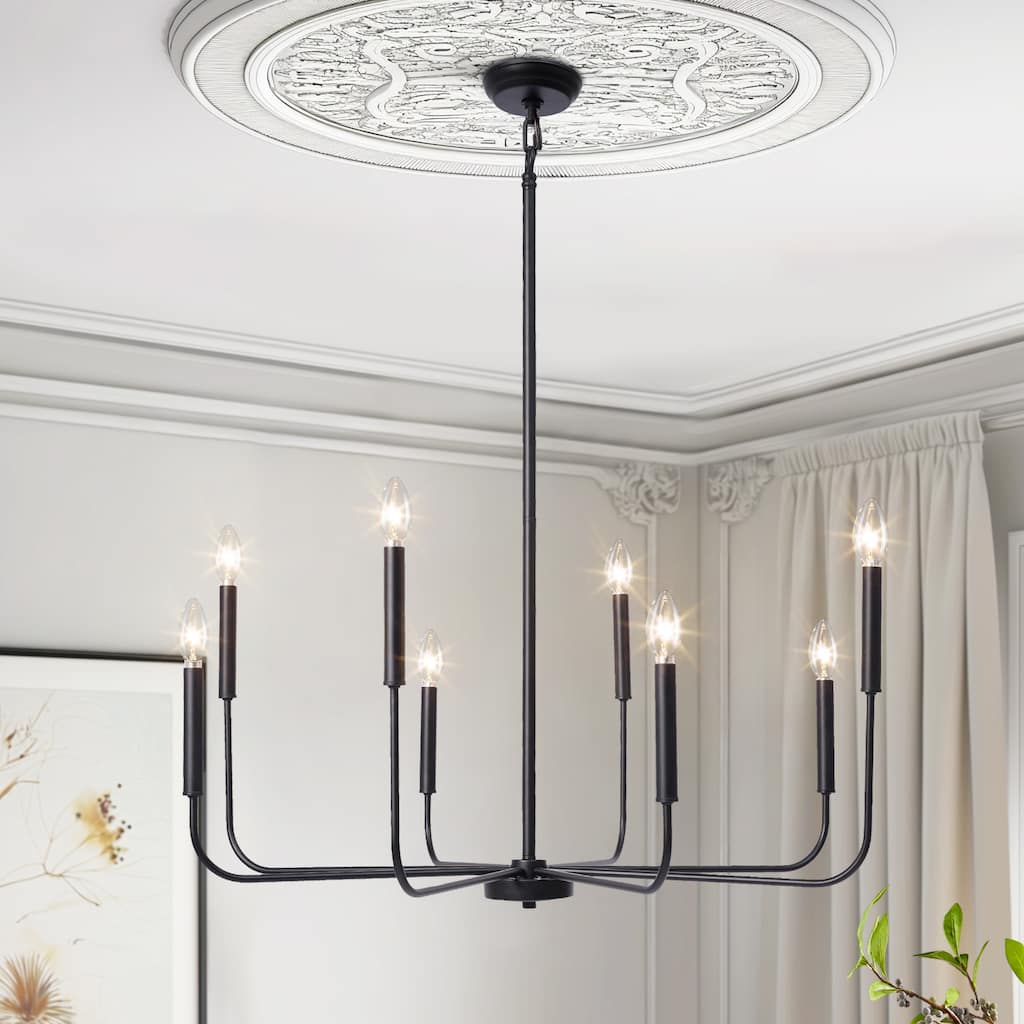 Modern Farmhouse 8-Light Classic Candle Light for Dining Living Room