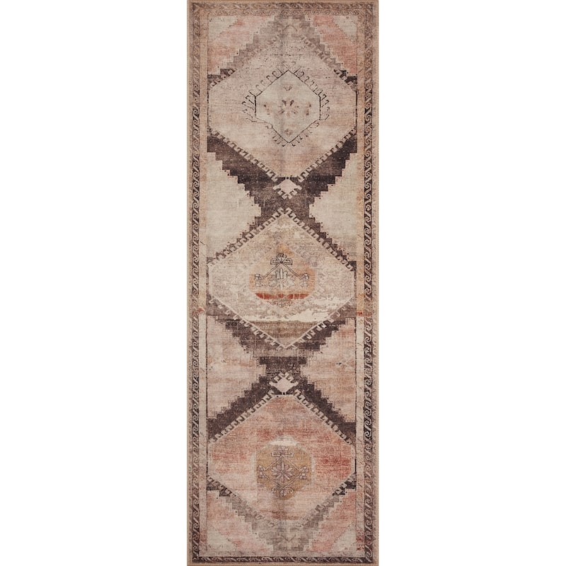 Alexander home Sophia Vintage Moroccan Area Rug - 2' 6" x 12' - graphite / blush - Runner/Rectangle