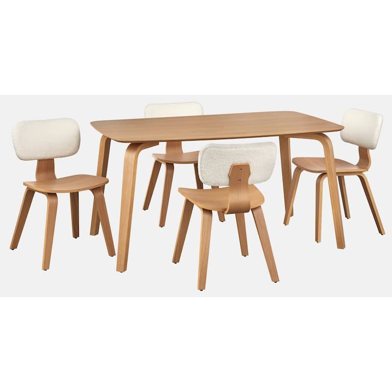 Lifestorey Sigrid 5-Piece Mid-Century Modern Dining Set