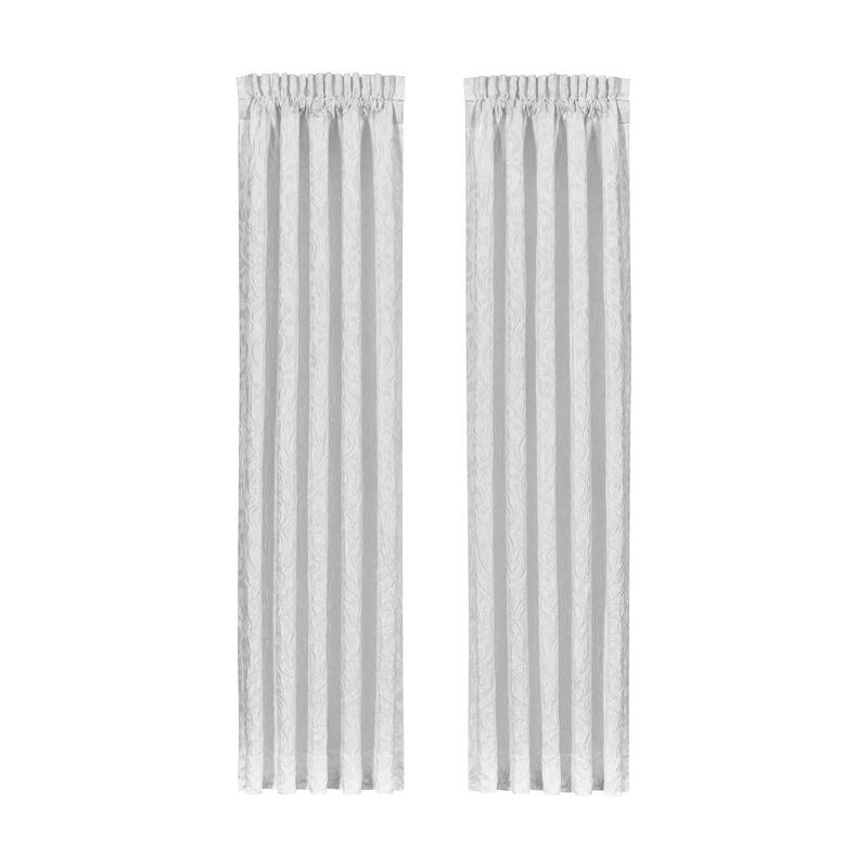 J. Queen New York Astoria White Window Panel Pair - 84 Inches - White