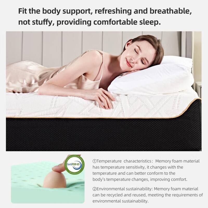 Ice silk cool Feel fabric Ventilated MDI Memory Foam 10" Mattress