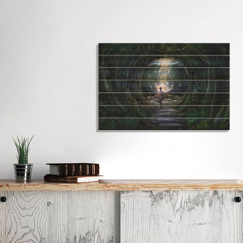 Stay For A Moment Print On Wood by Cameron Gray - Multi-Color