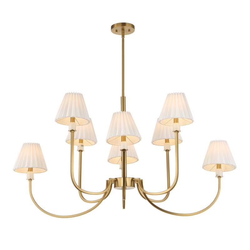 Uttermost Poppins 8 Light Brass Chandelier - 45"W x 24"D x 25"H