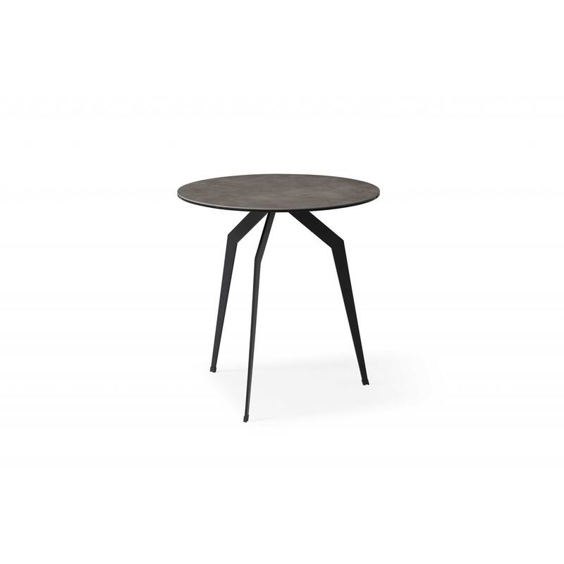 HomeRoots 20" Black And Gray Ceramic Tile Round End Table - 20