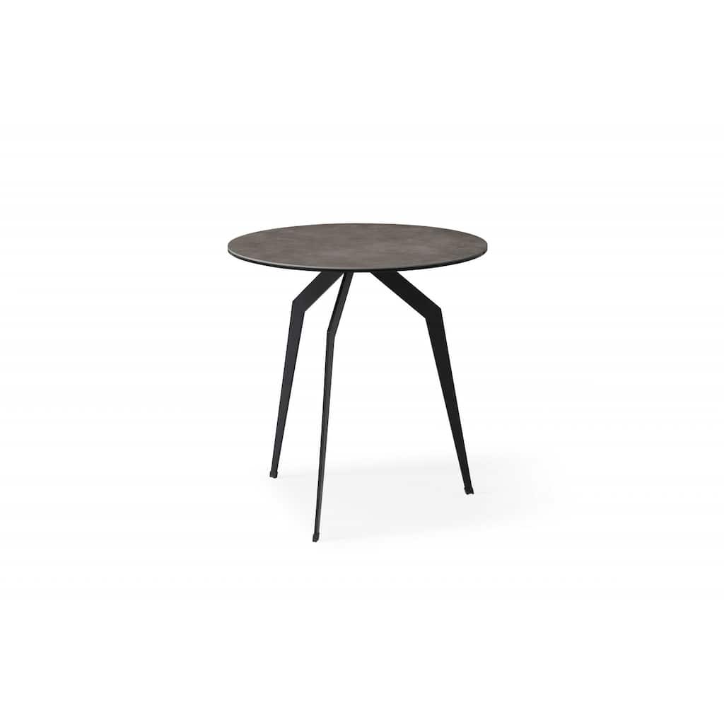 HomeRoots 20" Black And Gray Ceramic Tile Round End Table - 20