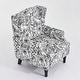 preview thumbnail 105 of 134, 2 Set Traditional Patterned Wingback Accent Chairs with NailHead