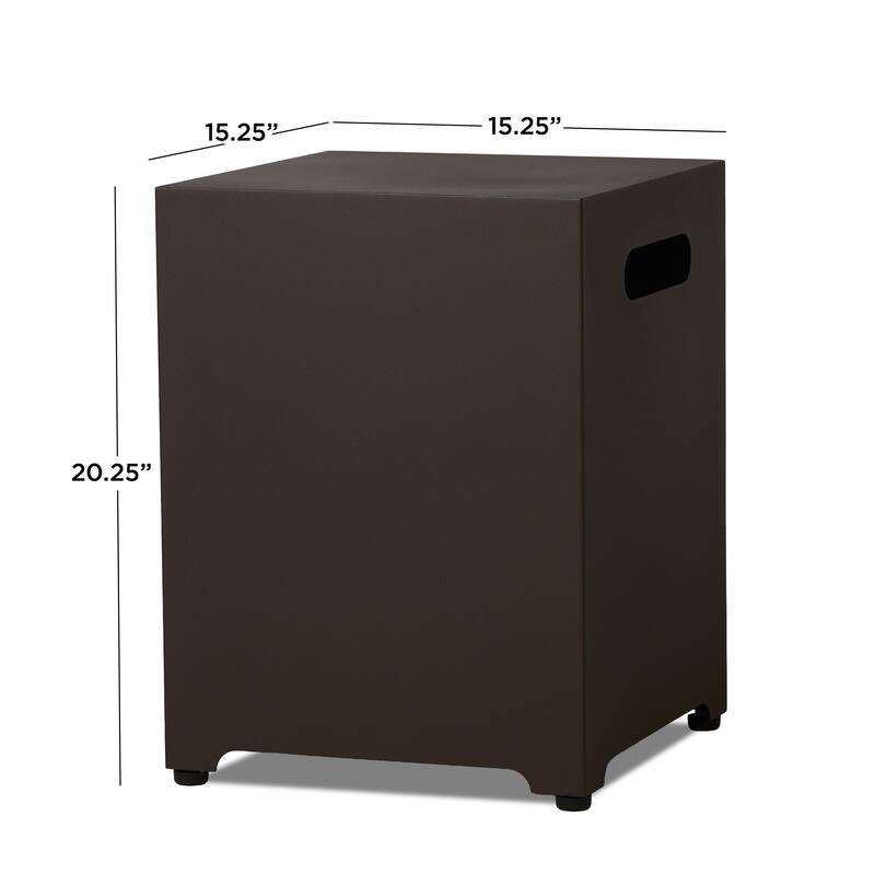 Square Metal Propane Tank Cover by Real Flame - 15.125" L x 15.125" W x 20.25" H