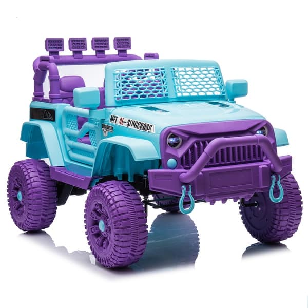 slide 2 of 20, 24V Kids Ride On Car W/Parents Remote Control,400W Motor,Four Wheel Suspension,Adjustable speed,USB,MP3,Music,Bluetooth Purple