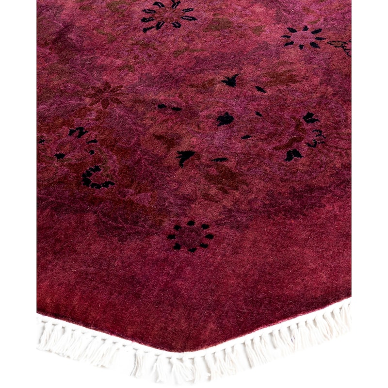 Overdyed One-of-a-Kind Hand-Knotted Area Rug - Purple - 7' 1" x 7' 1"