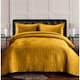 Lugano Honeycomb Velvet Oversized Solid Quilt Set - Gold - Queen