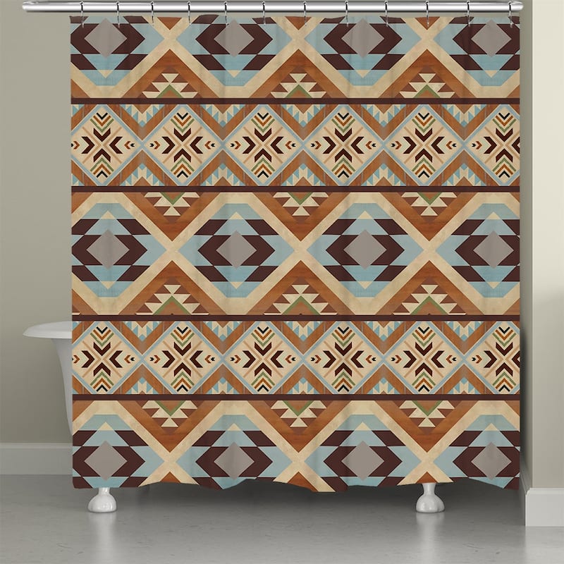 Laural Home Southwest Tile Shower Curtain 71x72