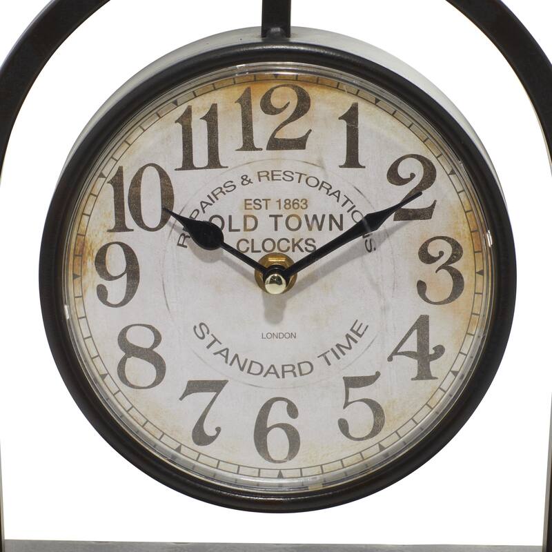 Black Metal Pendulum Stand Clock (Set of 4)