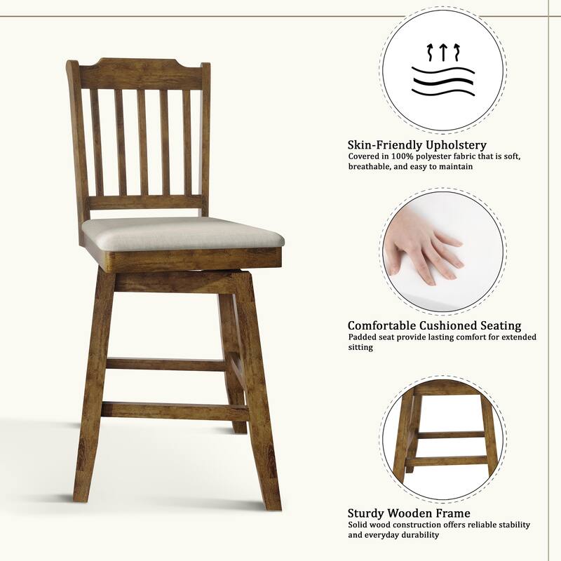 CraftPorch Classic Swivel Counter Chairs