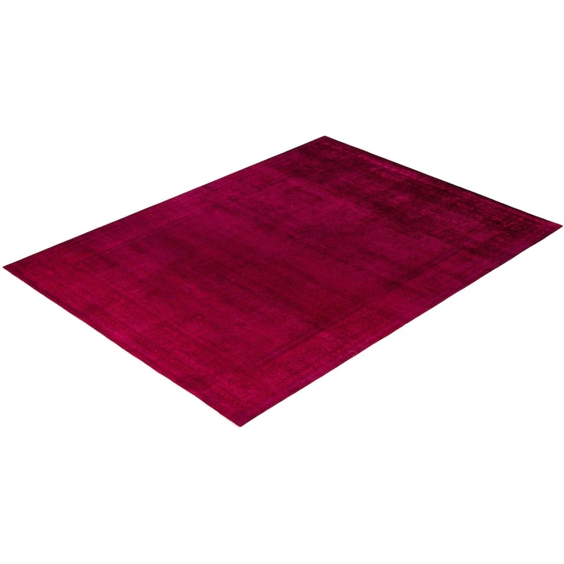 Overdyed One-of-a-Kind Hand-Knotted Area Rug - Pink - 9' 3" x 11' 10"