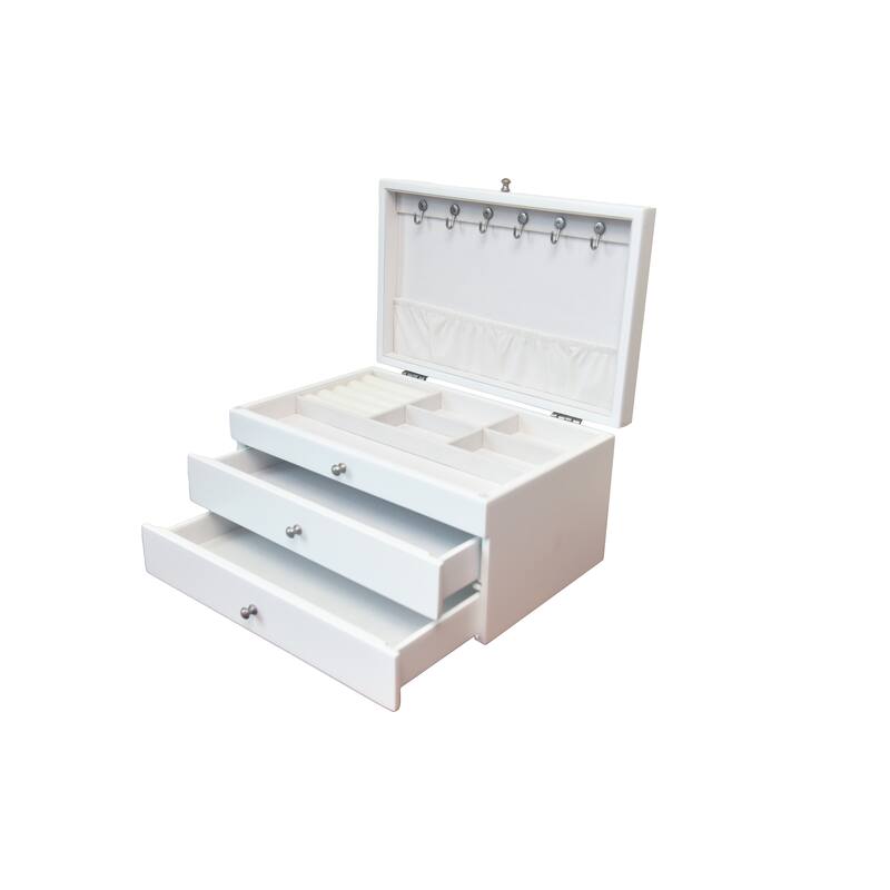 Elegant White Finish Jewlery Box