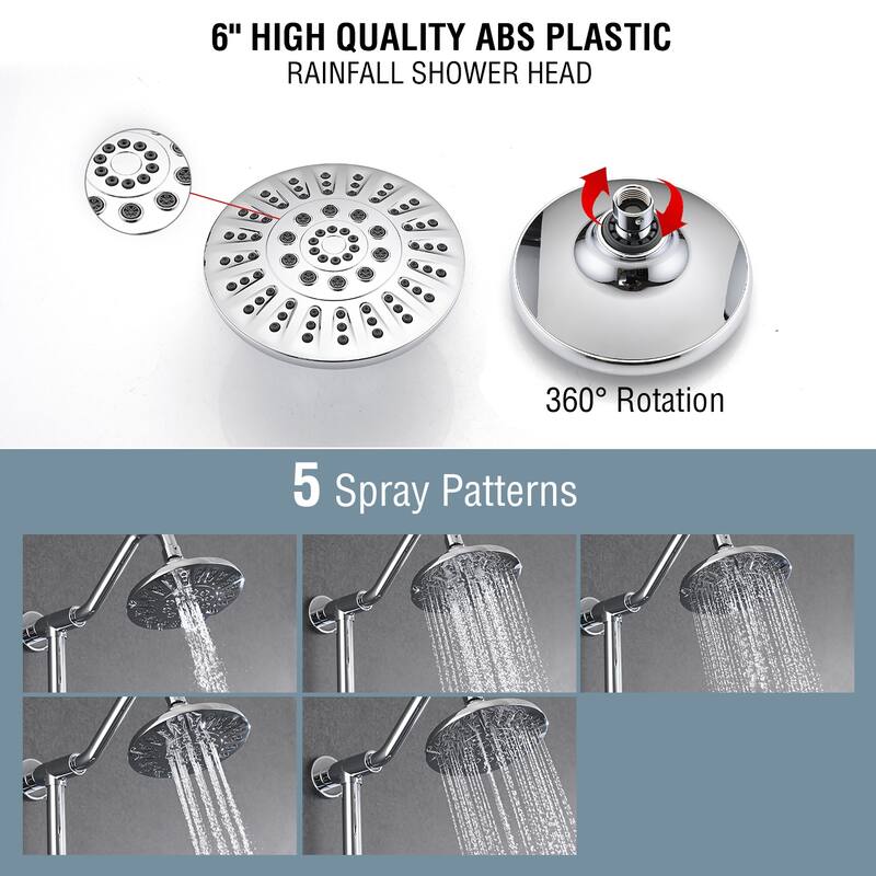 PROOX 5 Sprayer Shower Head Faucet with Handheld Slide Bar - 6