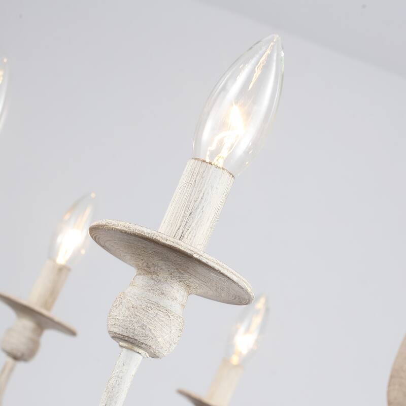 6-Light Candlestick Hanging Ceiling Light Fixture Linear Chandelier Lighting for Dining Room Kitchen Island