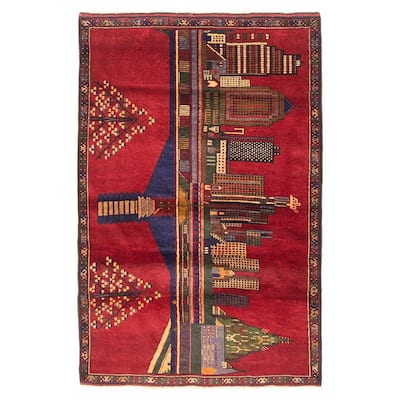 Teimani Red Rug 2'10" x 4'4" - 2'10 x 4'4