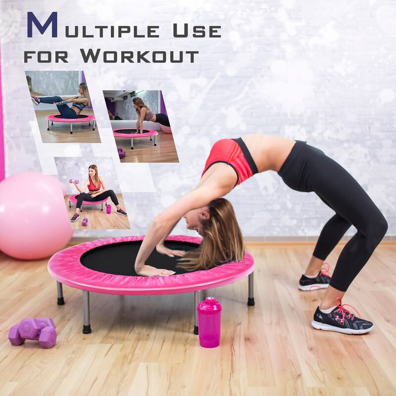Gymax Mini Folding 36'' Trampoline Portable Recreational Fitness - See Details