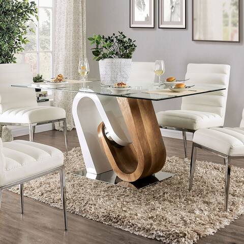 Furniture of America Fen Contemporary White 64-inch Dining Table