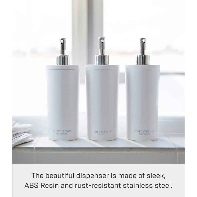 Yamazaki Home Round Shower Dispenser - Three Styles, ABS Plastic, Conditioner, 16.9 fluid oz., 500 ml