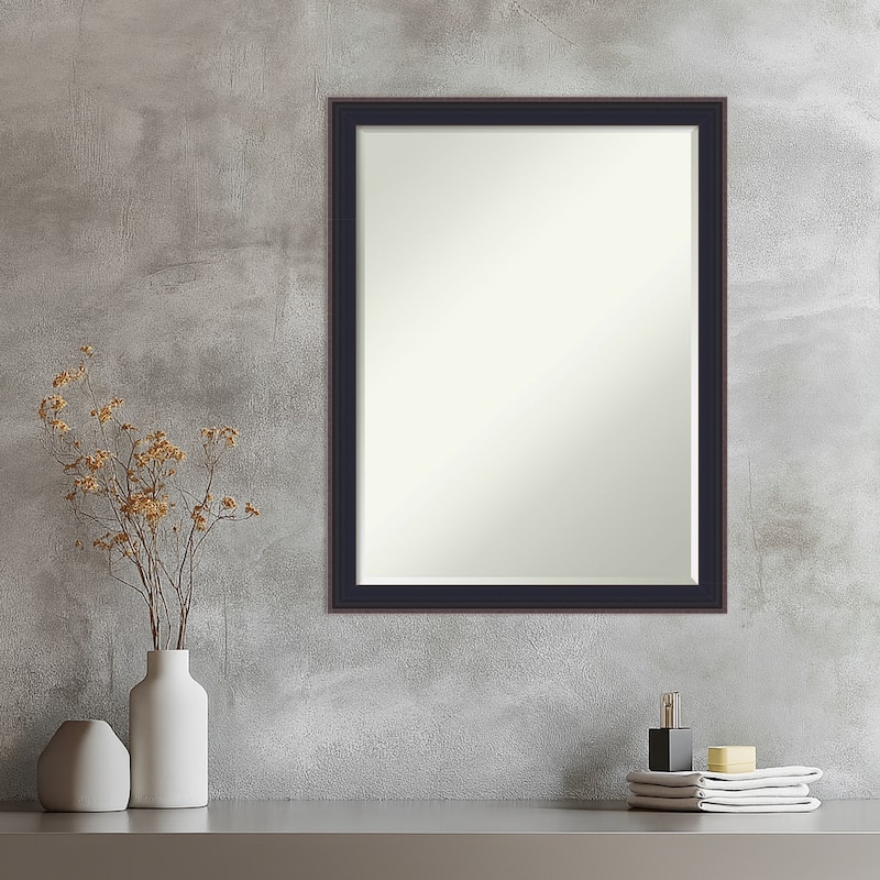 Havana Half-Inch-Bevel Framed Wall Mirror - Havana Black Bronze - 21 x 27 in