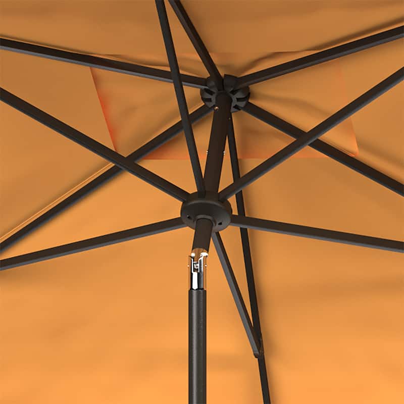 SAFAVIEH Outdoor Living Venice 6.5 x 10-foot Rectangular Crank Umbrella