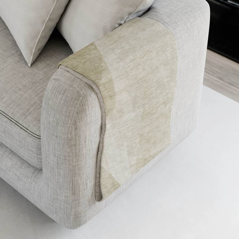 Premium Machine Washable Modern Chic Sherpa Throw Blanket - Beige - 4'2" x 5'10"
