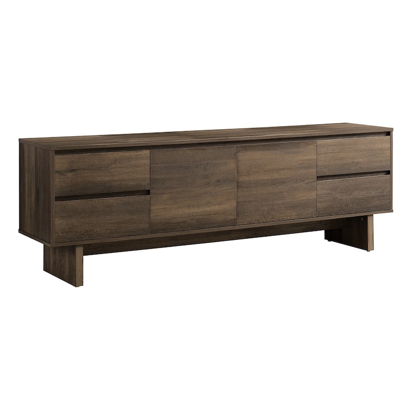 Tv Stand, 72 Inch, Console, Media Entertainment Center, Storage Drawers, Storage Cabinet, Brown Laminate, Transitional