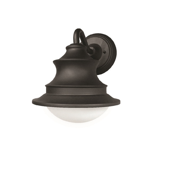 Butler 1-light Black LED Outdoor Sconce, White Glass Shade. Opens flyout.