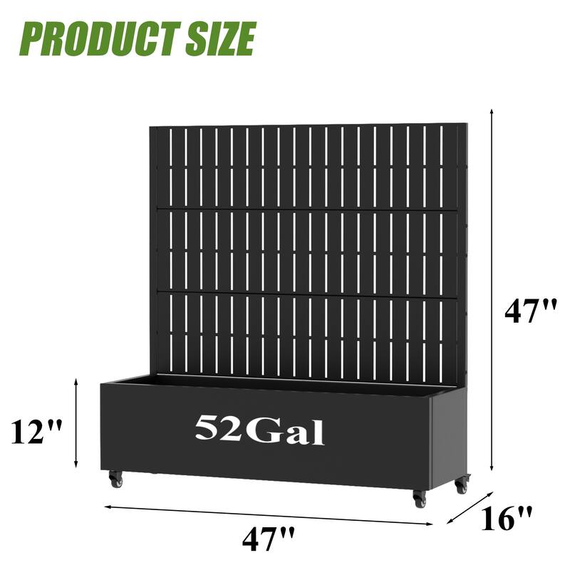 Outdoor Metal Planter Box Raised Garden Beds with Trellis (Set of 2)