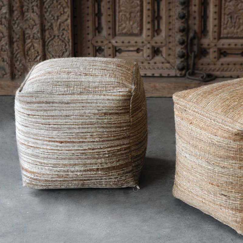 18" shiro beige pouf