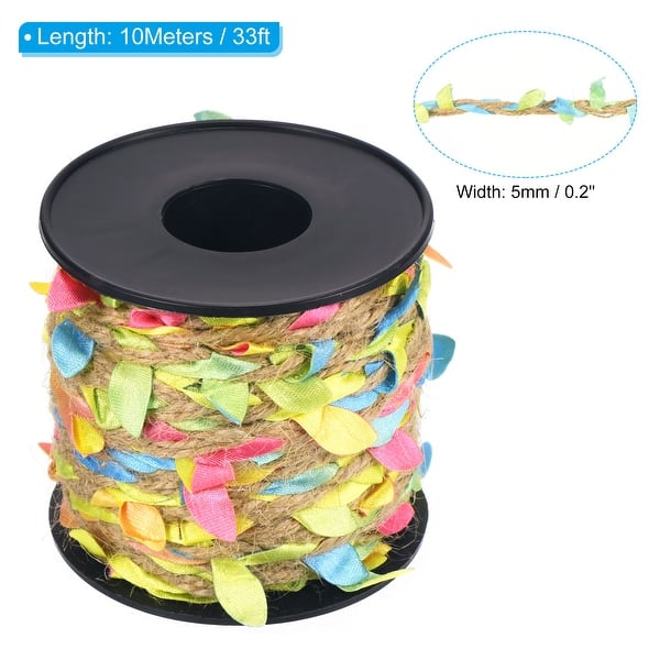 33ft 5mm Burlap Leaf Ribbon Vine Natural Jute Rope Twine, Multicolor ...