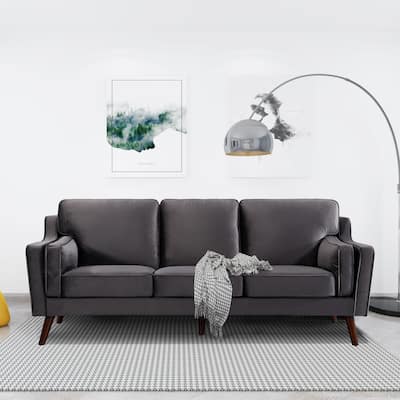 Sofa Couches Velvet 3-Seater Sofa with 5.9" Upholstered Cushion for Living Room/Apartment/Office