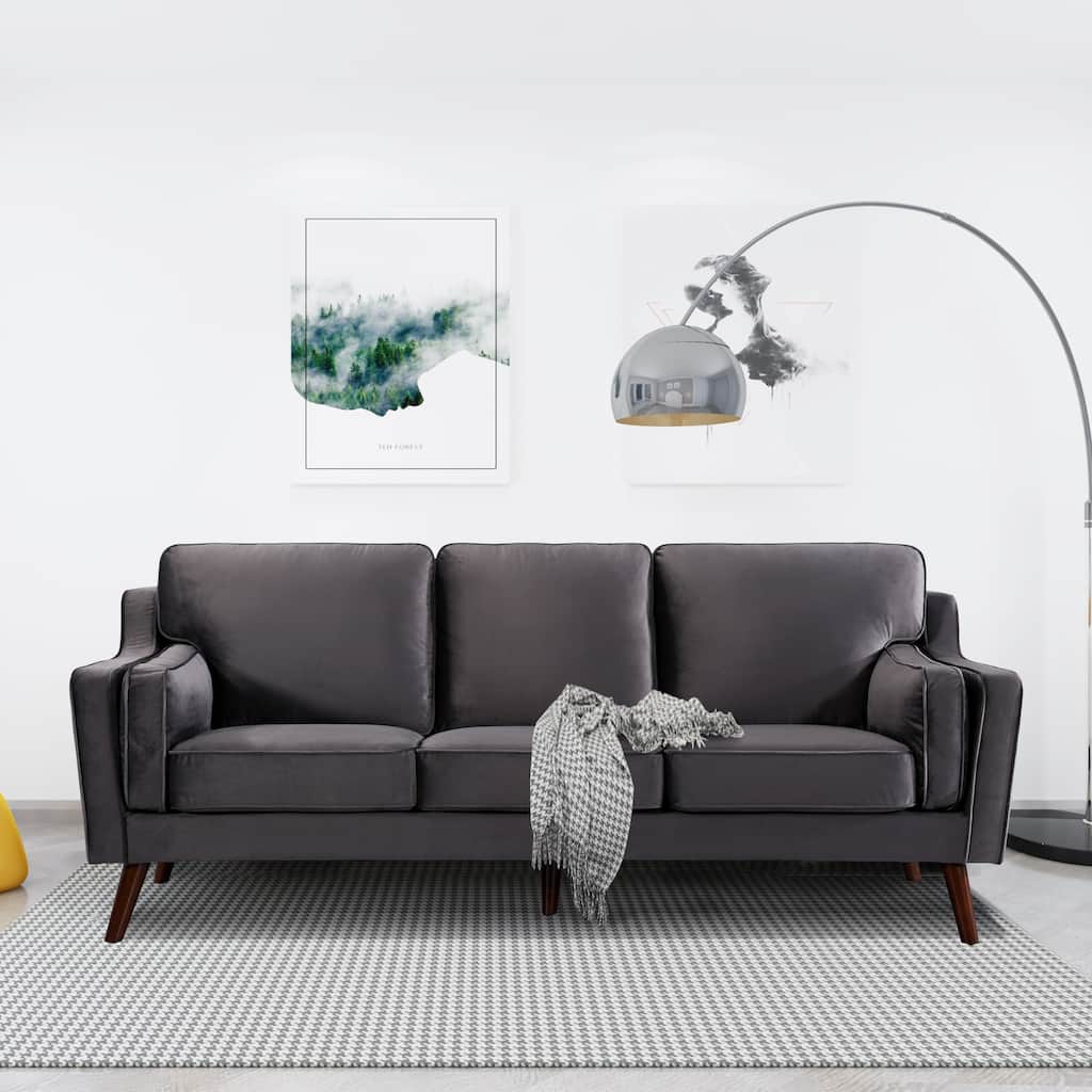 Sofa Couches Velvet 3-Seater Sofa with 5.9" Upholstered Cushion for Living Room/Apartment/Office