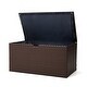 preview thumbnail 36 of 73, Glitzhome 140 Gallon Outdoor Patio Oversize Storage Bench Wicker Table Deck Box