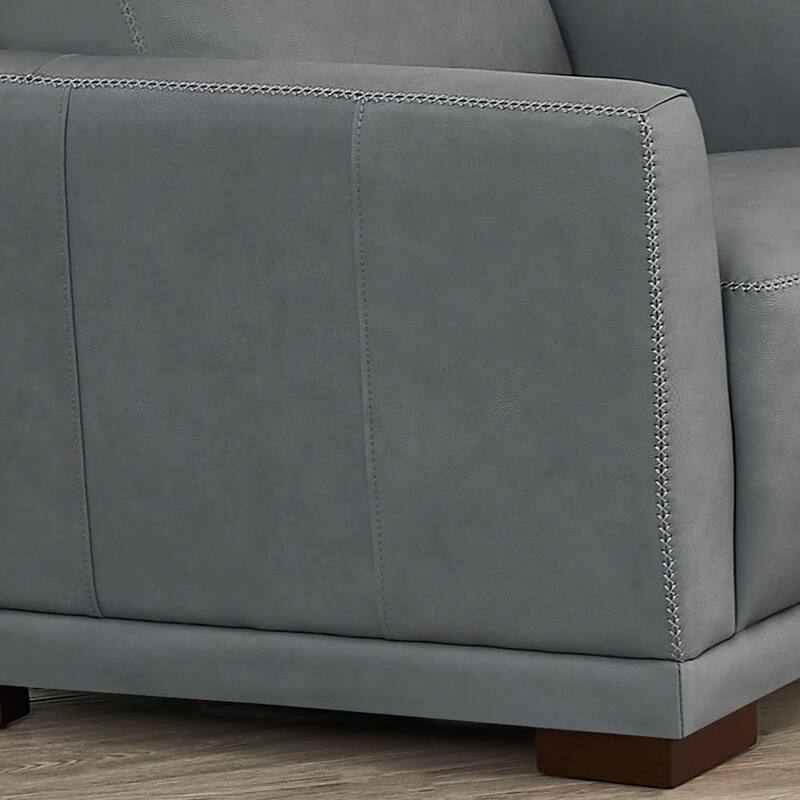Hydeline Mary Top Grain Leather Loveseat with Memory Foam and Springs