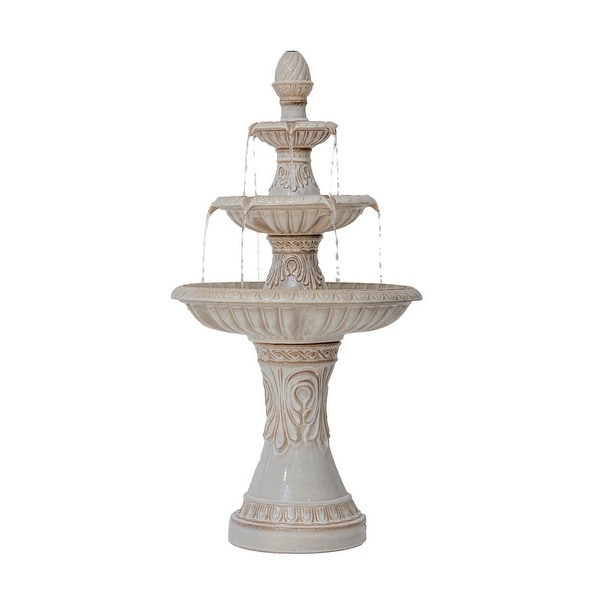 Fontaine 32個 XBrand 47 in H Freestanding Garden 3-Tiered Outdoor Waterfall