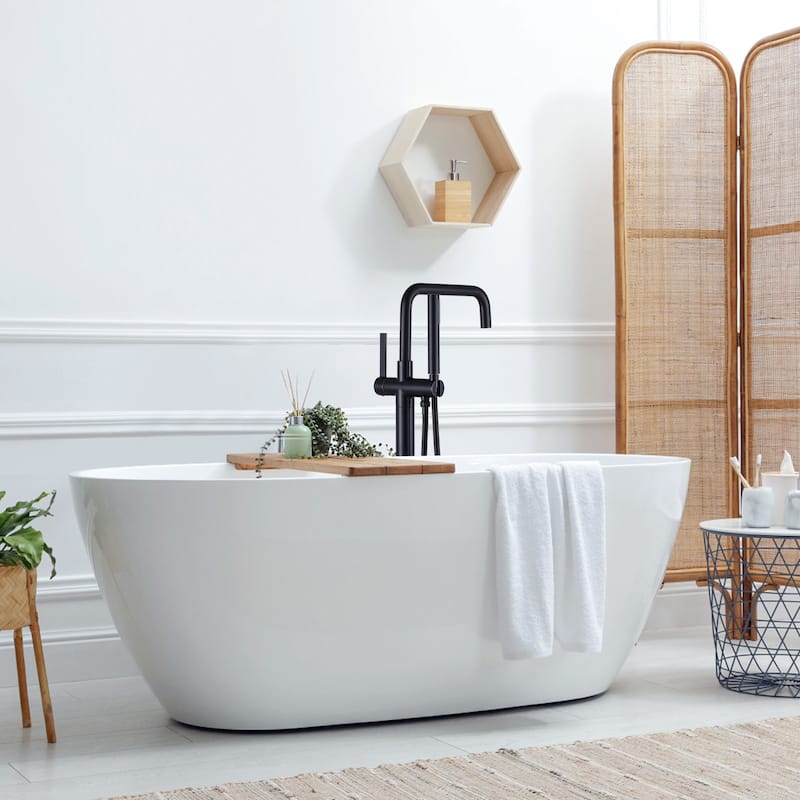 WOWOW Floor Mount Single-Handle Freestanding Tub Faucet