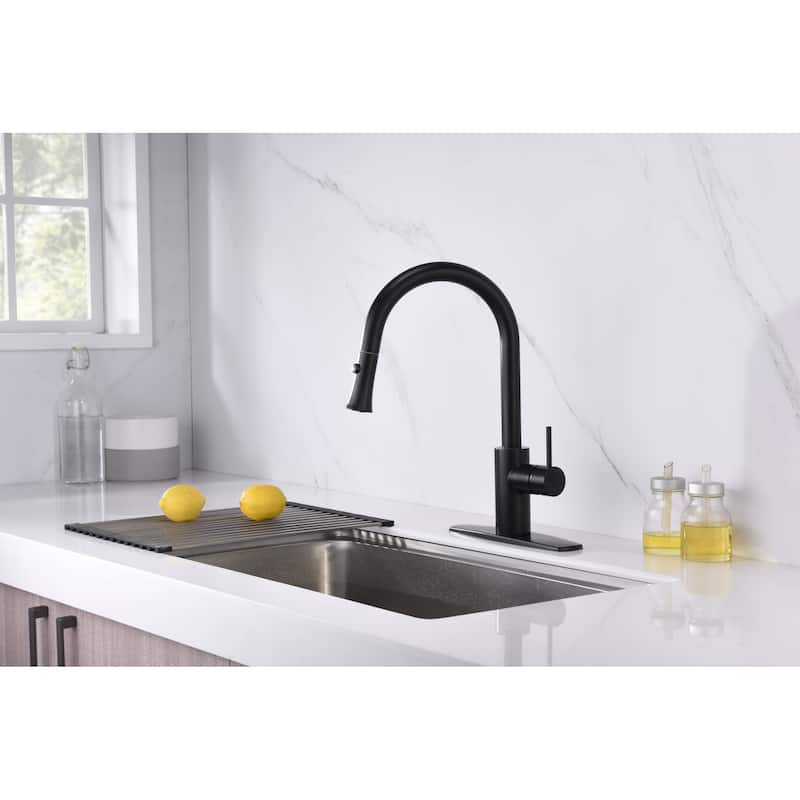 Ultra Faucets Euro Collection Single-Handle Kitchen Faucet With Pull-Down Spray