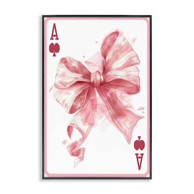 Stupell Pastel Bow Playing Card Framed Giclee Art Design By LSR Design Studio