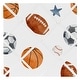 preview thumbnail 1 of 1, Sweet Jojo Designs Sports Theme Boy 13in Fabric Memory Photo Bulletin Board Watercolor Soccer Balls Football Baseball Basketball