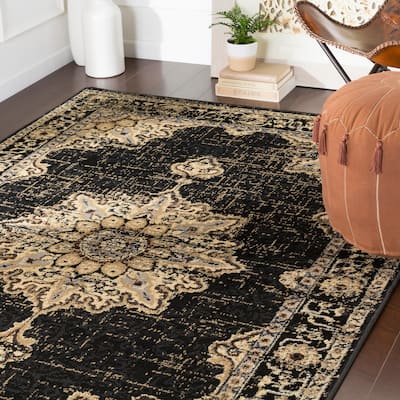 Sheridan Traditional Black Area Rug - 7'9" x 11'2"