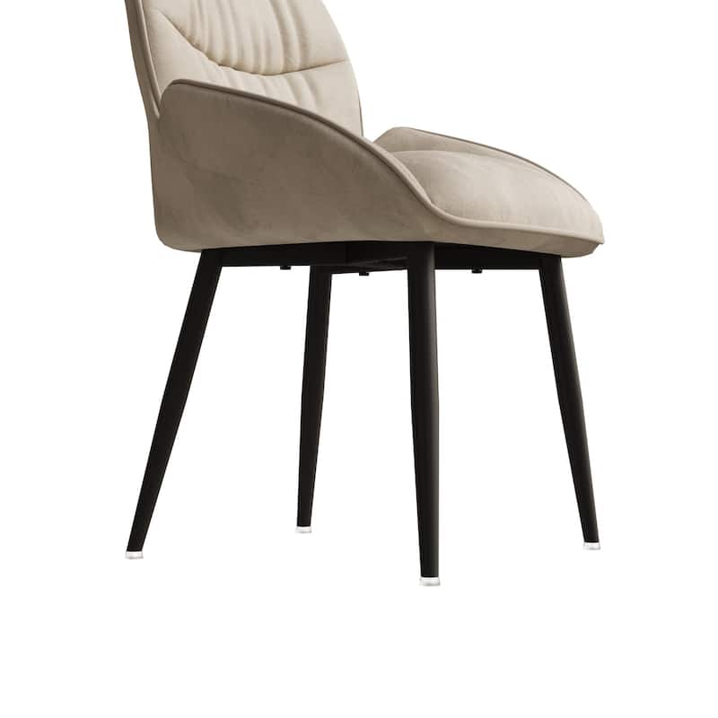 Dining Chairs Set of 2, Velvet Accent Chair Modern Kitchen Arm Chairs Upholstered Chair with Metal Legs for Kitchen