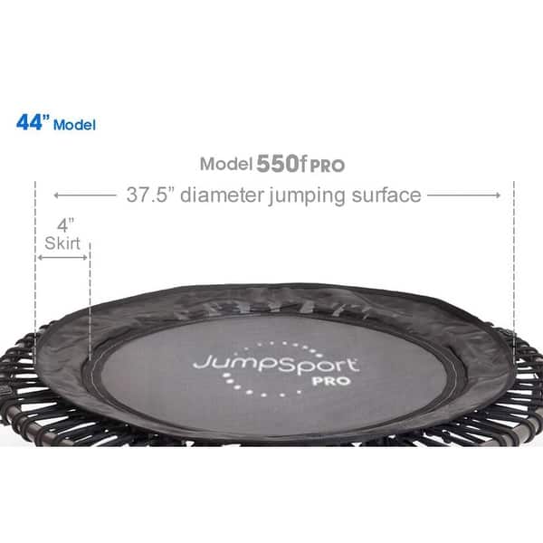 JumpSport 550f PRO Indoor Lightweight 44 Inch Folding Fitness Trampoline, Black 26 Bed Bath